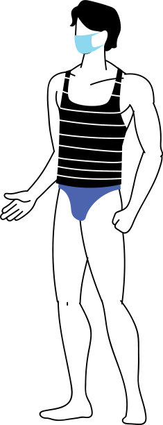 夏天戴面具、穿泳衣的男人图片下载