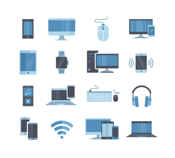 大量收集蓝色调数字设备图片下载