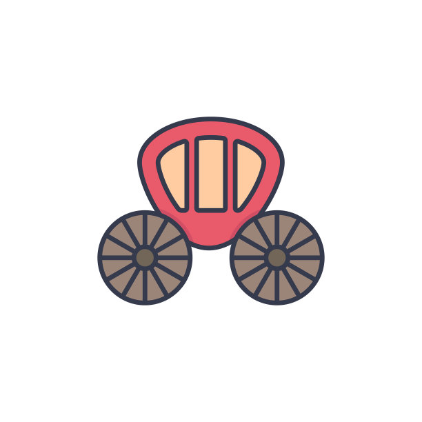 婚礼马车图标符号孤立在白色图片下载