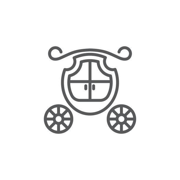 白色背景上的婚礼马车图标符号图片下载