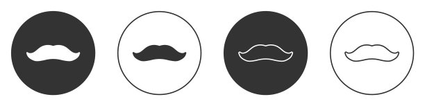 黑胡子图标孤立在白色背景上图片下载