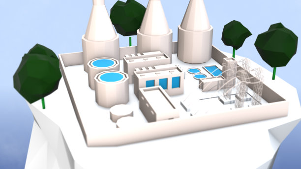显示清洁发电生产的三维插图。图片下载