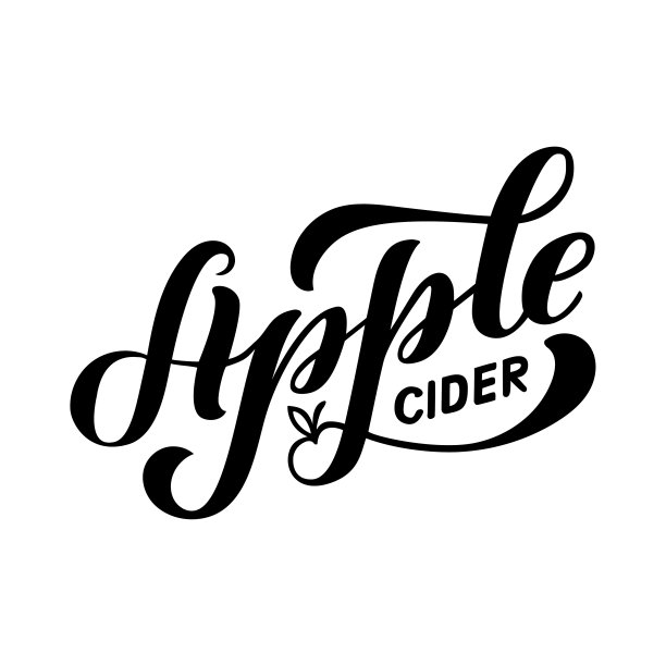 苹果酒黑字图片下载
