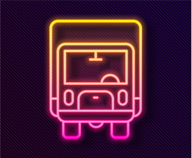 发光的霓虹线运送货车车辆图片下载