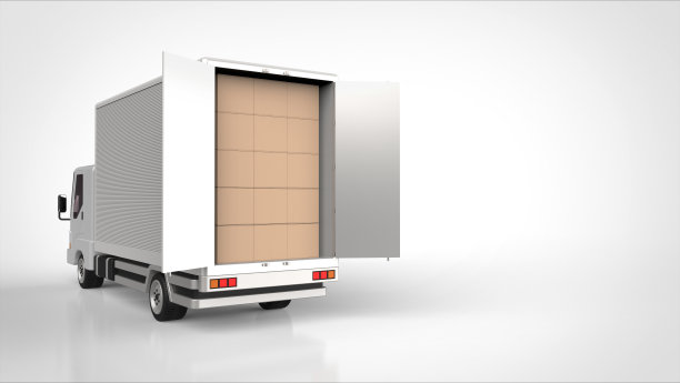 卡车后部打开左侧3d渲染图片下载