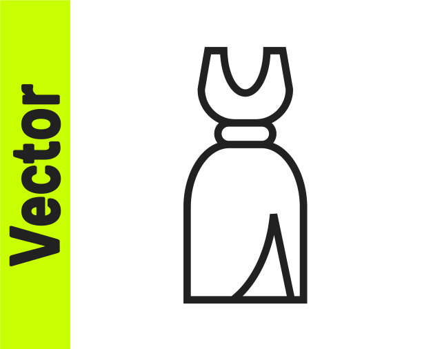 黑线女子服装图标孤立在白色图片下载