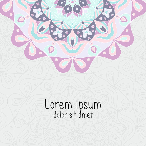 卡片上有曼陀罗蝴蝶装饰图片下载