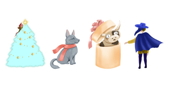 一套新年元素和一年的象征图片下载