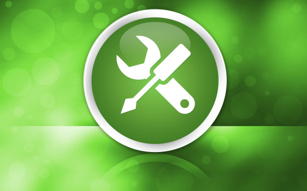 设置图标高级光泽按钮隔离在抽象的亮绿色背景图片下载