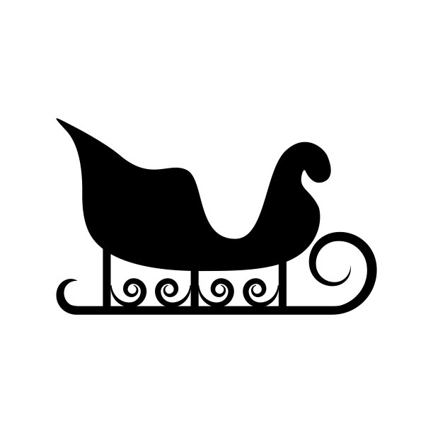 圣诞老人的雪橇剪影，矢量插图图片下载