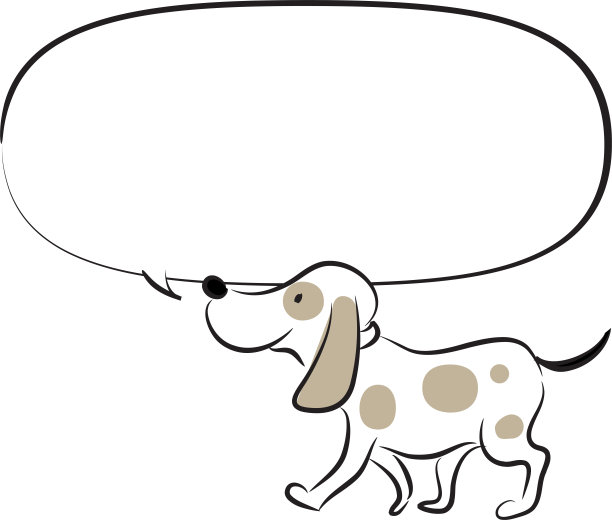 矢量卡通动物狗说话与空白语音气泡背景图片下载