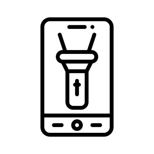 手电筒App图标，移动应用矢量图图片下载