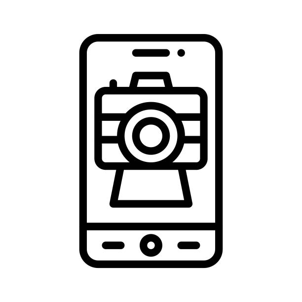 相机App图标，移动应用矢量图图片下载