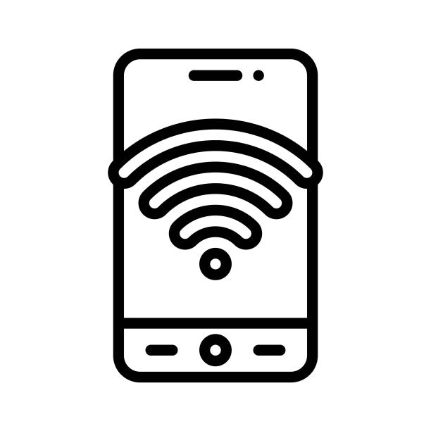 Wifi连接图标：移动应用矢量图图片下载