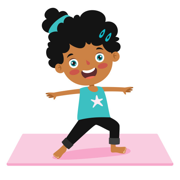 滑稽的孩子做瑜伽姿势图片下载