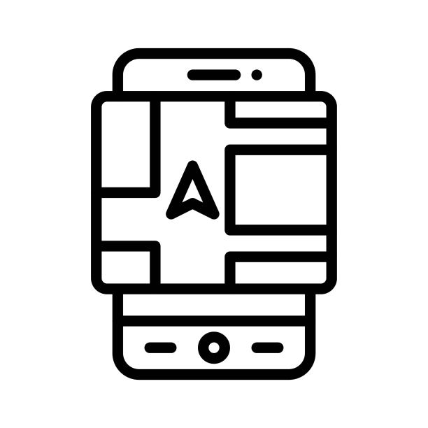 地图或GPS APP图标，移动应用矢量图图片下载
