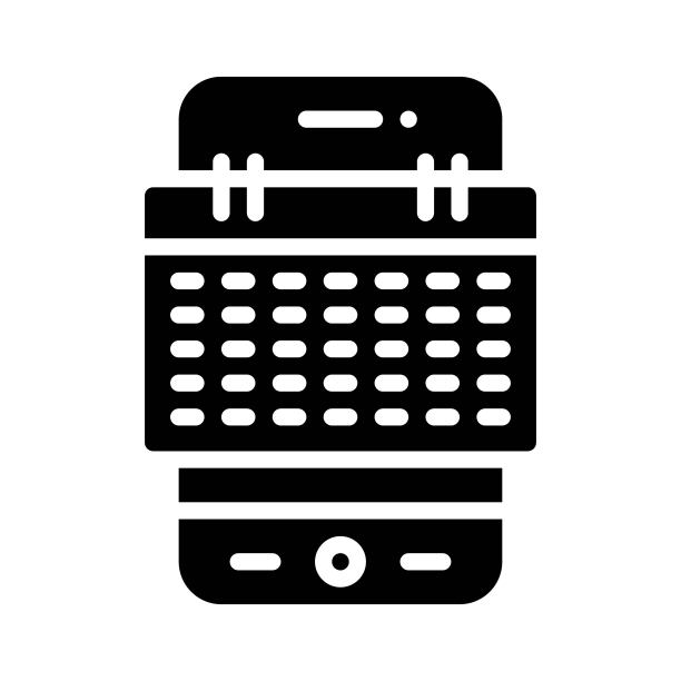 日历应用程序图标，移动应用程序矢量插图图片下载