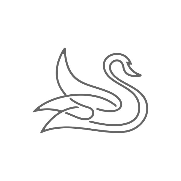 天鹅轮廓画，在白色背景上孤立的对象，股票插图线条艺术，天鹅，抽象，动物，动物野生动物图片下载