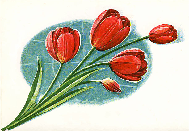 油画美丽的花朵图片下载