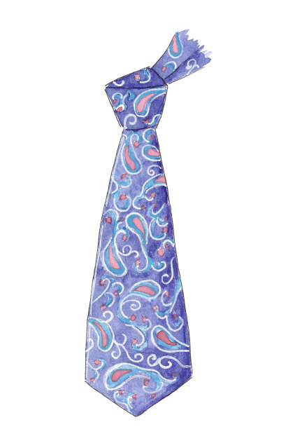 水彩领带。图片下载