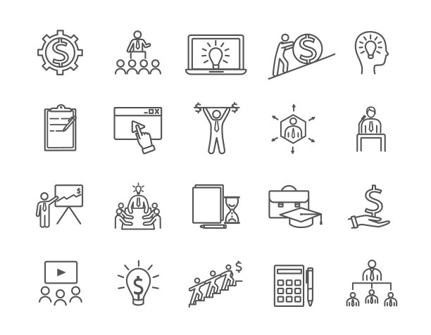 捆绑黑白业务培训图标图片下载