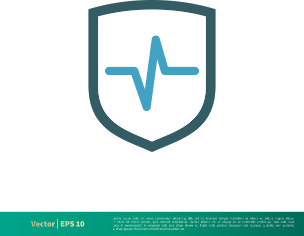 脉搏心电图和护盾医疗保健图片下载