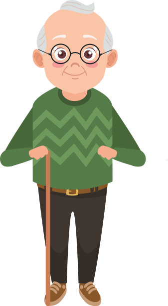 快乐的老爷爷戴着眼镜化身图片下载