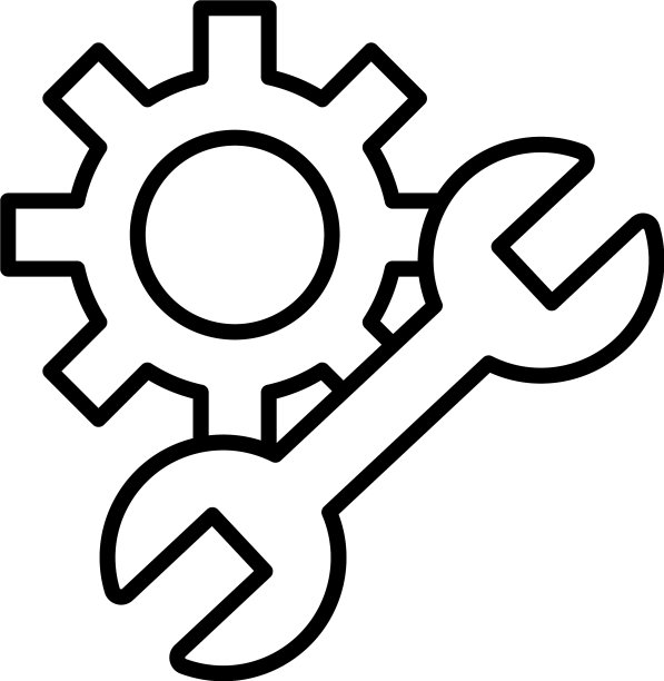 扳手齿轮机械线性图标图片下载