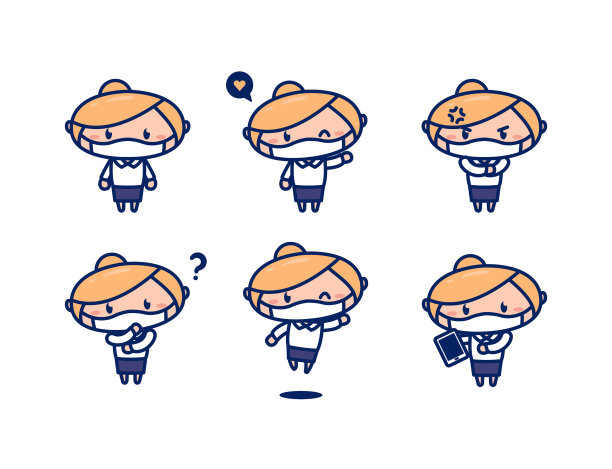 职业女性办公室职员可爱卡通图片下载