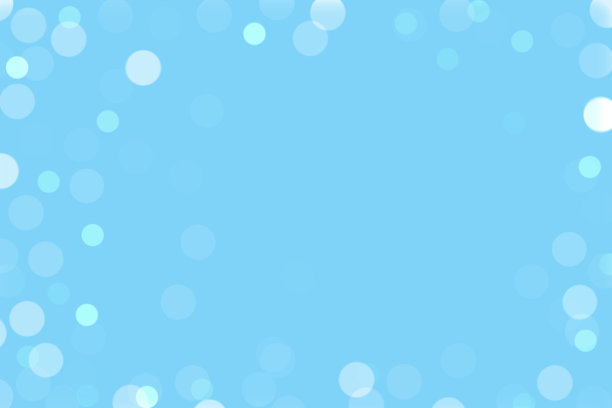柔和的蓝色背景与透明的散景。抽象节日灯光背景。图片下载