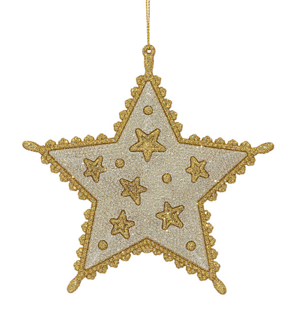 金银闪闪的圣诞树装饰成五角星的形状图片下载