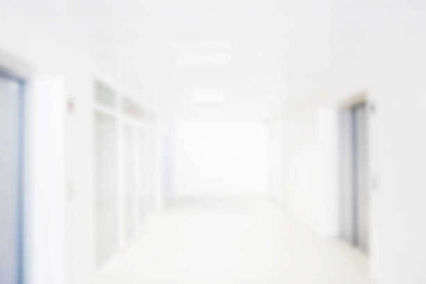 医院走廊的散焦模糊背景图片下载