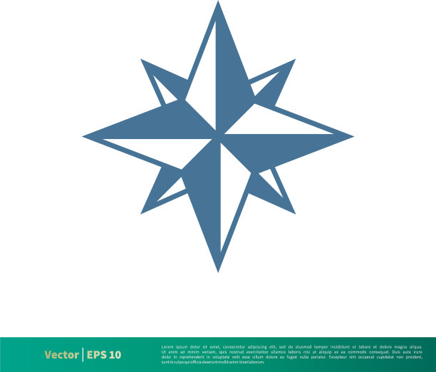 罗盘玫瑰星图标标识模板设计eps 10图片下载