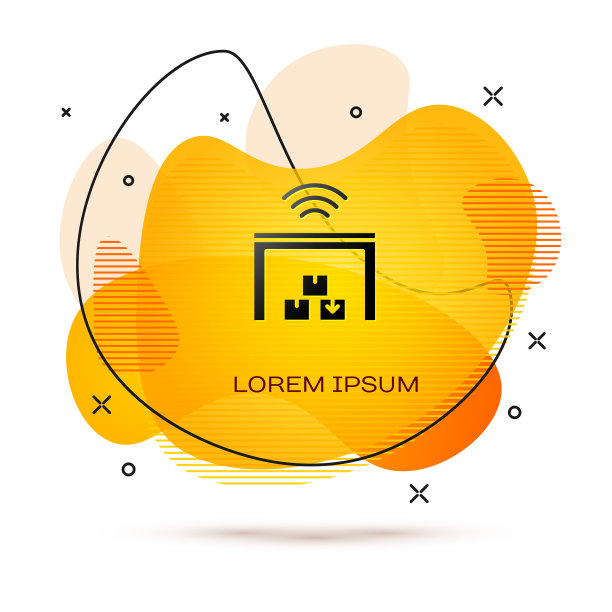 黑色智能仓库系统图标隔离图片下载