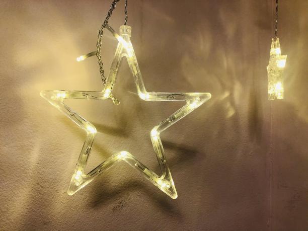 圣诞明星装饰灯光水泥背景图片下载