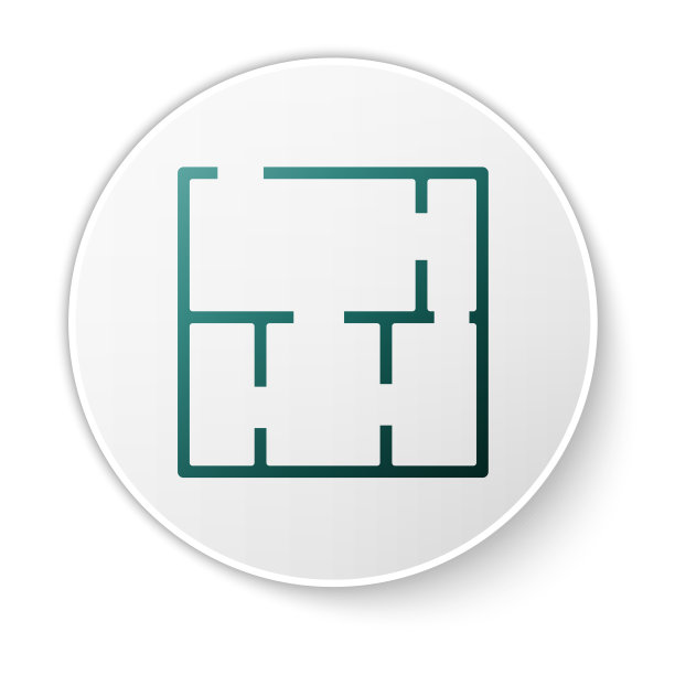 绿色房屋计划图标孤立在白色背景上图片下载