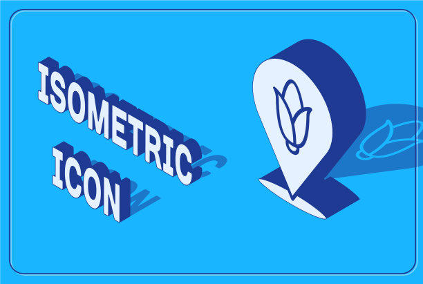 等距位置玉米图标孤立在蓝色图片下载