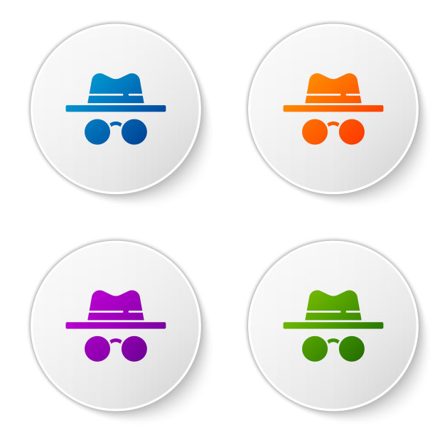 颜色隐身模式图标隔离在白色图片下载