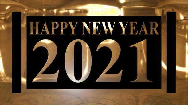 金灿灿文字“2021年新年快乐”图片下载