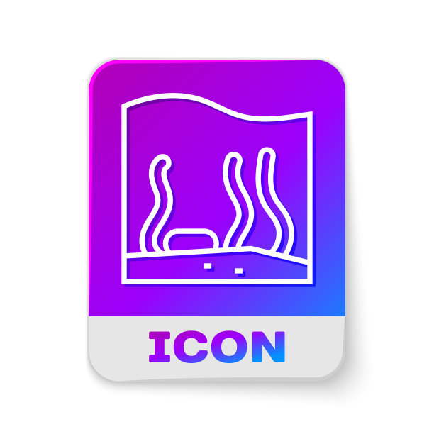 白线水族馆图标孤立在白色图片下载