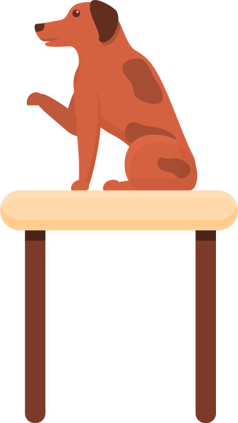 狗在美容表图标卡通风格图片下载