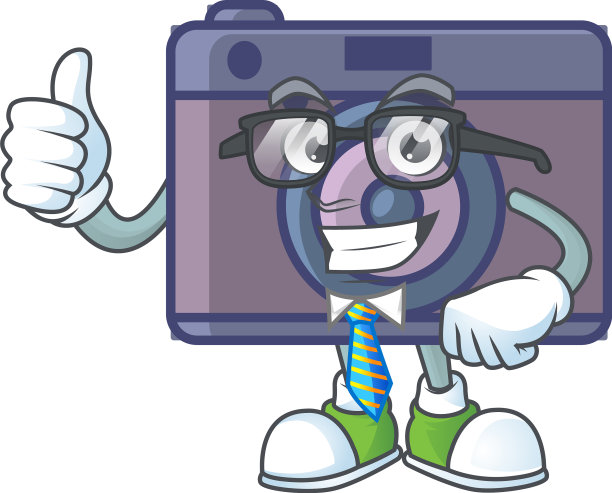 复古相机卡通成功的商人图片下载