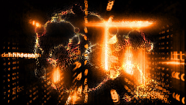 量子计算机未来抽象关系功率块链和全矩阵图片下载