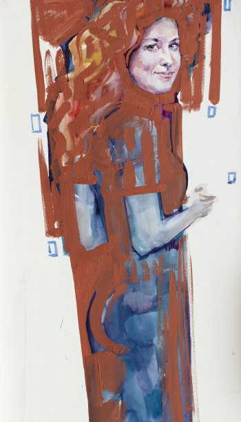 水彩画，女性肖像画，手工制作图片下载