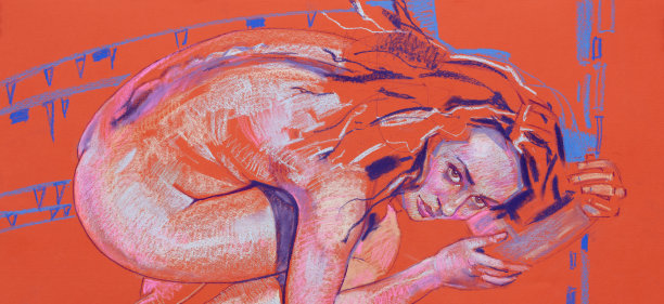 粉彩画，女性肖像画，手工制作图片下载