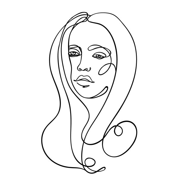 抽象肖像年轻漂亮的女人图片下载