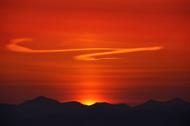 美丽的红色的夕阳图片下载
