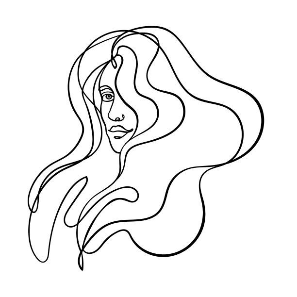 抽象肖像年轻漂亮的女人图片下载