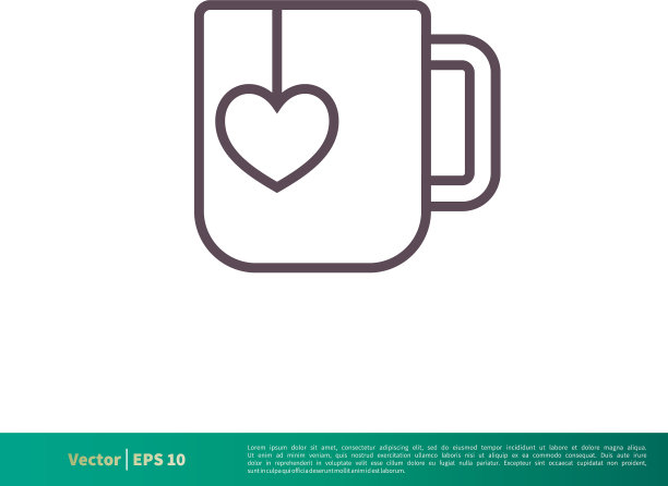 茶咖啡杯图标标识模板设计eps 10图片下载