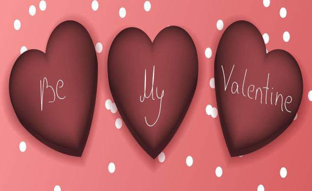 心形的巧克力糖果。巧克力心在可爱的粉红色背景和白色圆点。情人节，2月14日。矢量图图片下载